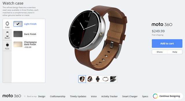 不输Apple Watch:Moto 360现支持定制 完 